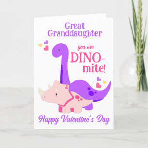 Großartige Enkeltochter Valentine's Day Dino-Mite Feiertagskarte