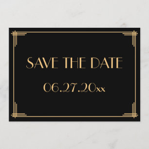 Großartige Gatsby Art Deco Hochzeit Save The Date Einladung