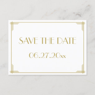 Großartige Gatsby-Art-Deco-Hochzeit-Save-The-Date- Einladung