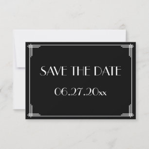 Großartige Gatsby-Art-Deco-Hochzeit-Save-The-Date- Save The Date