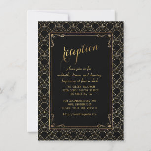 Großartige Gatsby Vintage 1920er Art Deco Rezeptio Einladung