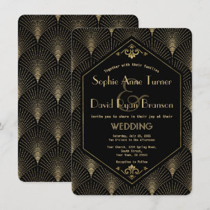 Großartige Gatsby Vintage Art Deco Hochzeitseinlad Einladung