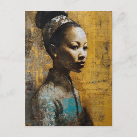 Großartige Gemälde für Frauen mit gemischten Medie Postkarte (Vorderseite)