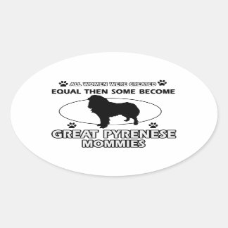 Großartige Hundedesigns in Pyrenäen Ovaler Aufkleber