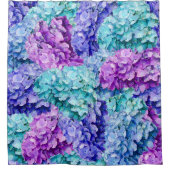 Großartige Hydrangea-Blüten Duschvorhang (Vorderseite)