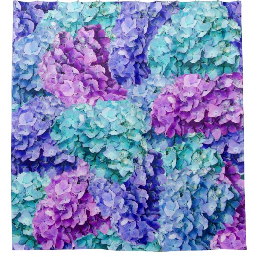 Großartige Hydrangea-Blüten Duschvorhang (Vorderseite)
