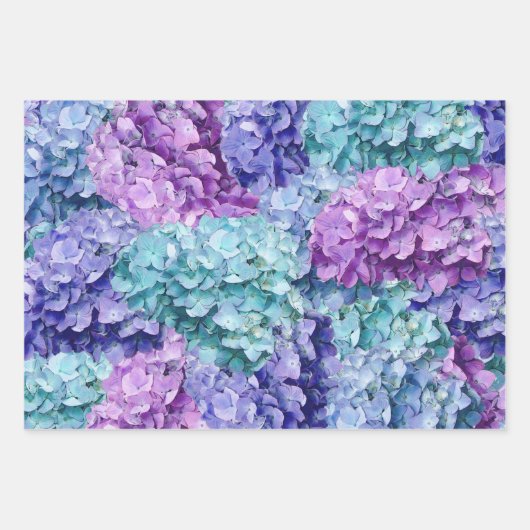Großartige Hydrangea-Blüten Geschenkpapier Set (Vorderseite 3)