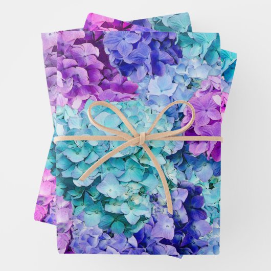 Großartige Hydrangea-Blüten Geschenkpapier Set (Beispiel)