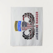 Großartige Im Flugzeug Ranger-Paratroopierflagge Wandteppich (Vorderseite)