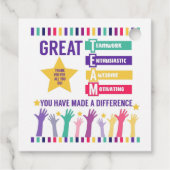 Großartige Kennzeichen für Teamwertungen Geschenkanhänger (Rückseite)