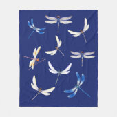 Großartige Libellen in Flight on Dark Blue Fleecedecke (Vorderseite)
