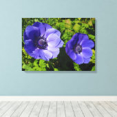 Großartige Lila Mohnblütendrucke Leinwanddruck (Insitu (Holzboden))