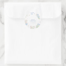 Großartige Millennial Blaue Rosa Florale Schleife 
