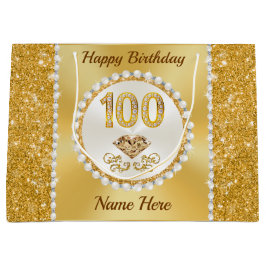 Großartige Personalisierte, 100. Geburtstagsgesche Große Geschenktüte
