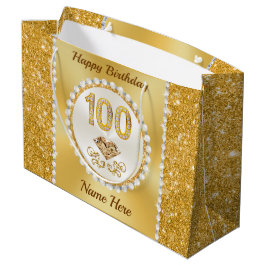Großartige Personalisierte, 100. Geburtstagsgesche Große Geschenktüte
