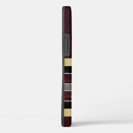 Großartige Personalisierte Gold/Maroon iPhone Case (Rückseite / Rechts)