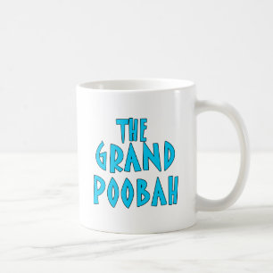 Großartige Poobah blaue Schriftart-Produkte Kaffeetasse