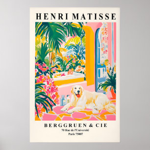 Großartige Pyrenäen-Kunstprint, Matisse-Stil-Hund  Poster