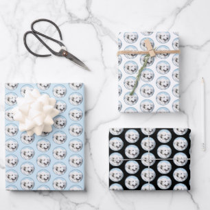 Großartige Pyrenäen-Malerei - Originale Hunde-Kuns Geschenkpapier Set