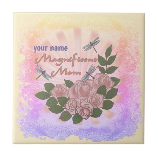 Großartige Rose der Mama Fliese (Vorderseite)