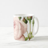 großartige Rose mit Kohlensauger von Redouté Kaffeetasse (VorderseiteRechts)