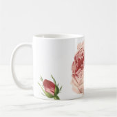 großartige Rose mit Kohlensauger von Redouté Kaffeetasse (Links)