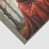 Großartige rote Reithaube mit dem Wolf Seidenpapier (Ausschnitt)