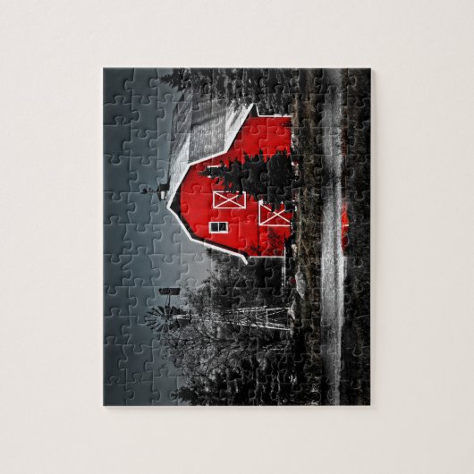 Großartige rote Scheune - Puzzlespiel Puzzle (Vertikal)