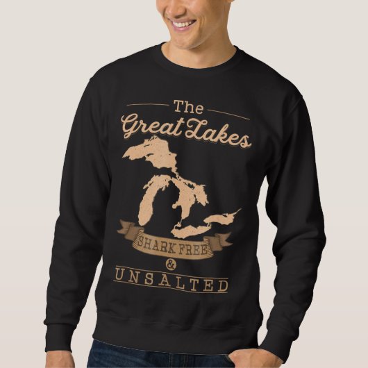 großartige Seen Hai frei ungesalzen michigan Gesch Sweatshirt (Vorderseite)