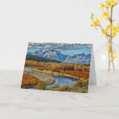 Großartige Teton Gebirgsfluss-Ansicht in Herbst Karte (Gelbe Blume)