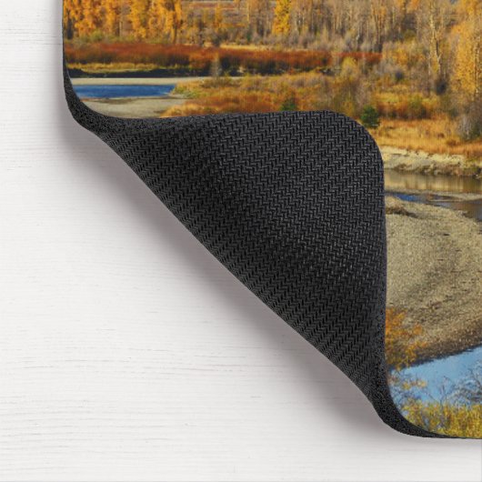 Großartige Teton Gebirgsfluss-Ansicht in Herbst Mousepad (Ecke)