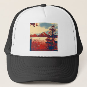 Großartige Teton Nationalpark-Kunst Truckerkappe