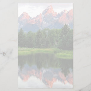 Großartige Teton Reflexionen über dem Biber-Teic Briefpapier