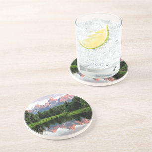 Großartige Teton Reflexionen über dem Biber-Teic Getränkeuntersetzer