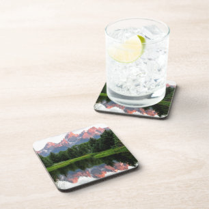 Großartige Teton Reflexionen über dem Biber-Teic Untersetzer