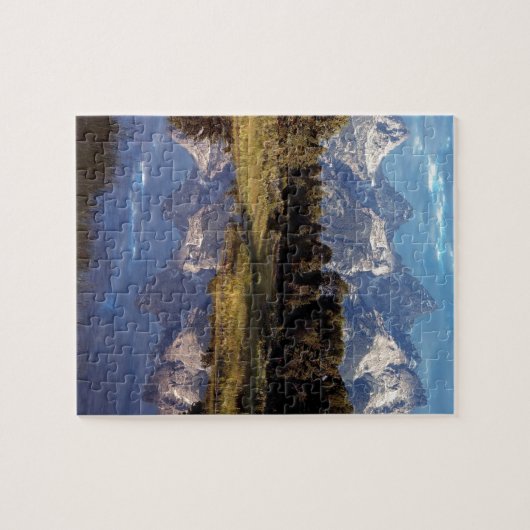 Großartige Teton Reflexionen Yellowstone Puzzle (Horizontal)