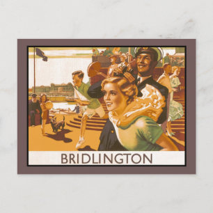 Großartige Vintage-Küstenstadt bei Bridlington Postkarte