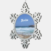 Großartige Wellen in Aruba Schneeflocken Zinn-Ornament (Rechts)