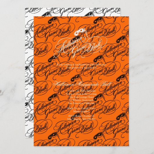 Großartiger Ball Halloweens Einladung (Vorne/Hinten)