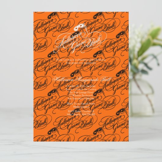 Großartiger Ball Halloweens Einladung (Stehend Vorderseite)