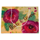 Großartiger Burgunder Rose Designer Große Geschenktüte (Vorderseite)