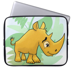 Großartiger Cartoon Rhino Laptopschutzhülle
