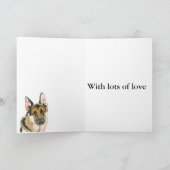Großartiger deutscher Schäferhund, Alsationshund b Feiertagskarte (Innenseite)