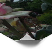 Großartiger Eiffelturm mit rosa Roses Paris Poster (Ecke)