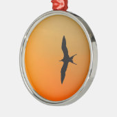 Großartiger Fregattvogel mit orangefarbenem Sonnen Ornament Aus Metall (Links)