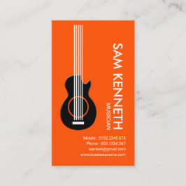 Großartiger Gitarrist-orange Eifer-Musiker Visitenkarte