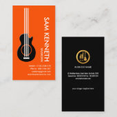 Großartiger Gitarrist-orange Eifer-Musiker Visitenkarte (Vorne/Hinten)