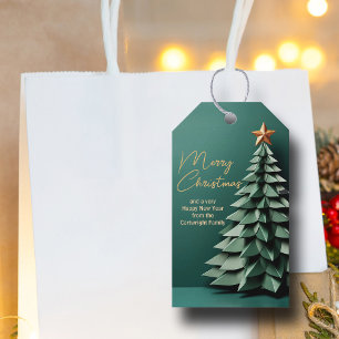 Großartiger Green Gold Custom Weihnachtsbaum Party Geschenkanhänger