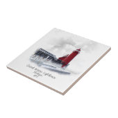 Großartiger Hafen-Leuchtturm - Michigan Fliese (Seite)