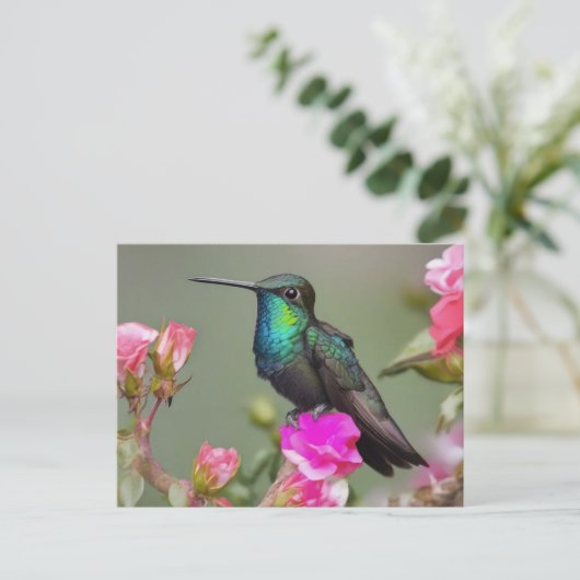 Großartiger Hummingbird an der Erholung Postkarte (Stehend Vorderseite)